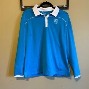Adidas Long Sleeve Golf Pullover with iconic Pebble Beach logo.